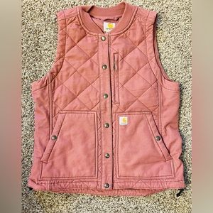 WOMEN'S RUGGED FLEX® RELAXED FIT CANVAS INSULATED RIB COLLAR VEST size medium